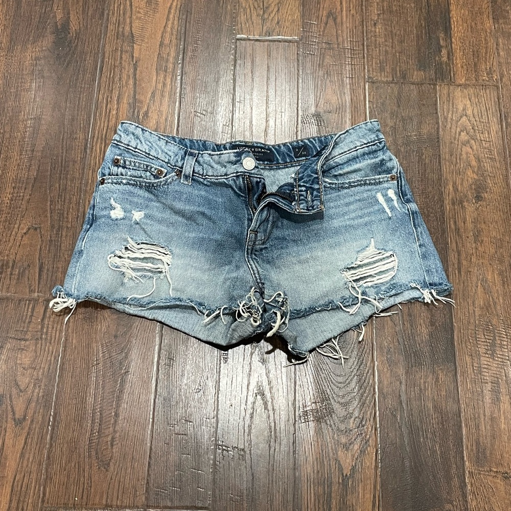 Lucky Brand Frayed Blue Jean Shorts